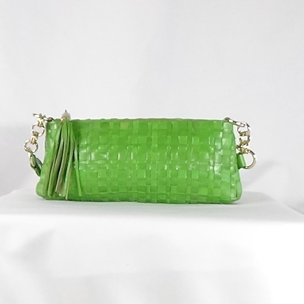 Elliott Lucca Kelly Green Woven Clutch Purse-Women